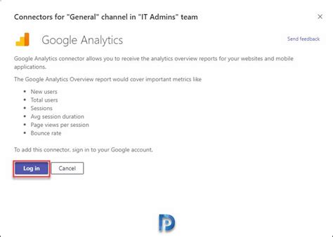 connect google analytics in team chanel